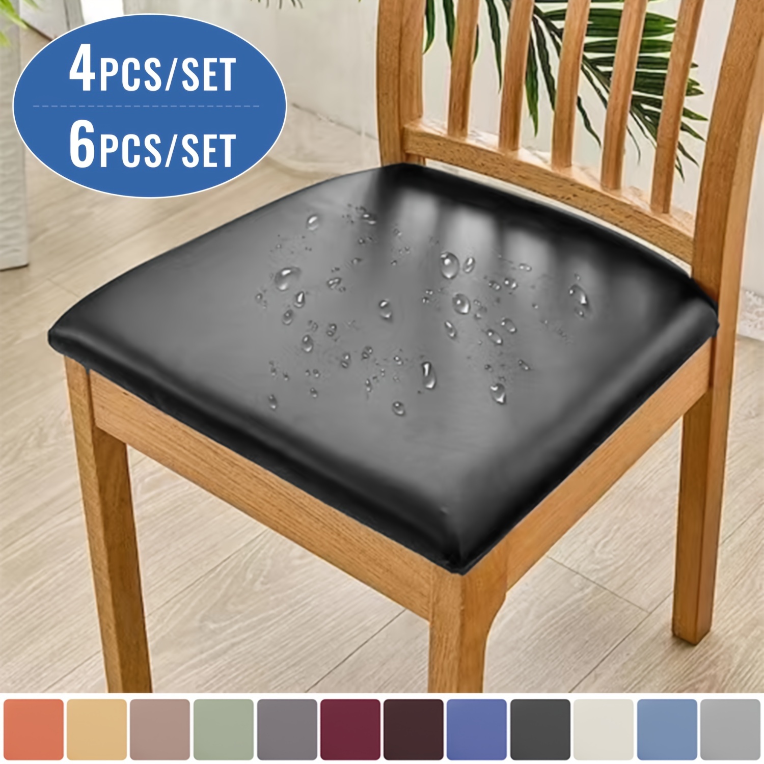 Office Tech Chair - 4/6 adet elastik sandalye koltuk kılıfları,