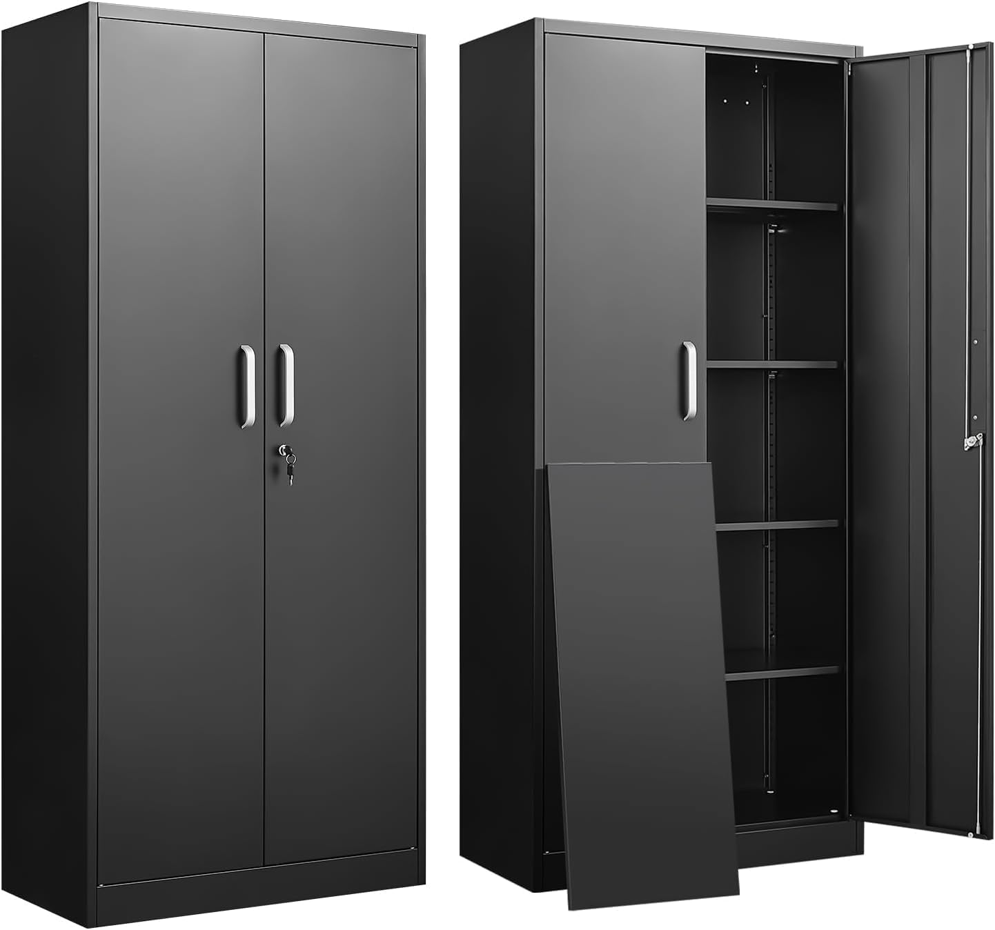 Tech For Office - Ayarlanabilir Raflı Metal Saklama Dolabı Kapılı