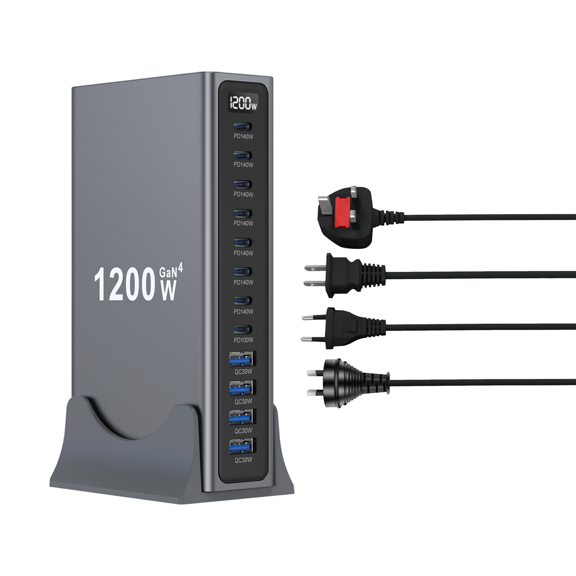 1200W GaN 12 Portlu Masaüstü H - Multi Port Usb Hub incelemesi ve fiyatı