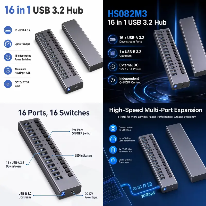 AP01 16 Bağlantı Noktalı Güçle - Multi Port Usb Hub incelemesi ve fiyatı