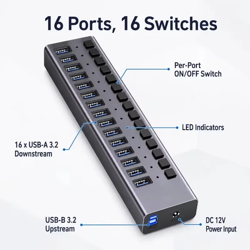 AP01 16 Bağlantı Noktalı Güçle - Multi Port Usb Hub incelemesi ve fiyatı