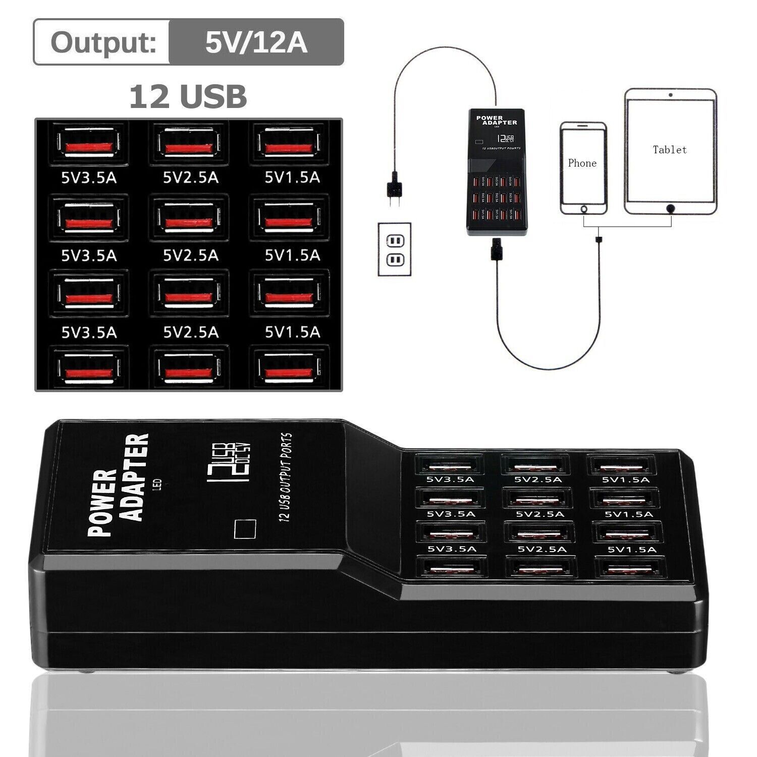 Çoklu 12 Portlu USB Şarj İstas - Multi Port Usb Hub incelemesi ve fiyatı