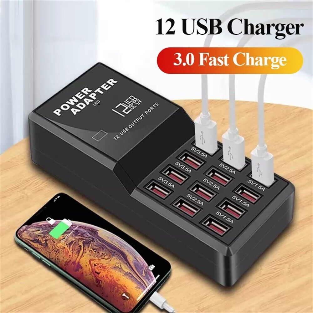 Çoklu 12 Portlu USB Şarj İstas - Multi Port Usb Hub incelemesi ve fiyatı