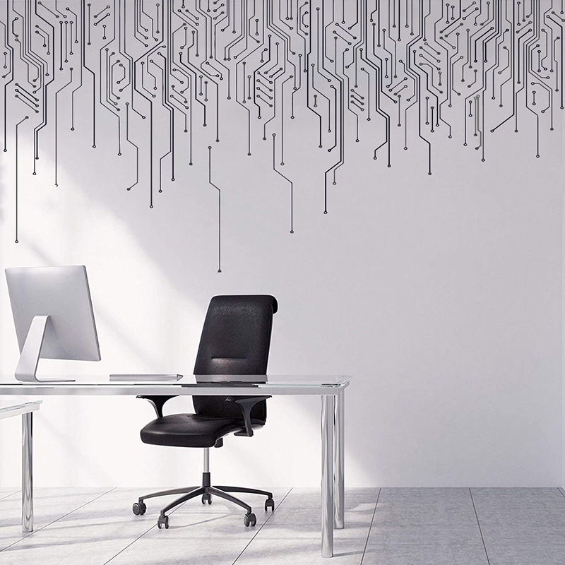 Bilgisayar IT dekor, devre duv - Office Work Tech incelemesi ve fiyatı